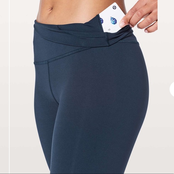 Lululemon Wunder Under Crop High Rise Full On Luxtreme Leggings True Navy Size 6 - Picture 2 of 7